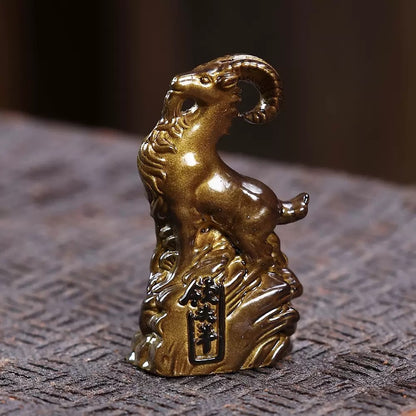 Golden Goat Changing Color Tea Pet, 8,5 cm