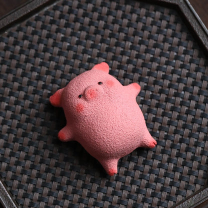 Chilling Pig Tea Pet, pink 5,5 cm