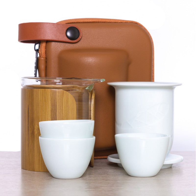 Travel Tea Set Porcelain with flask